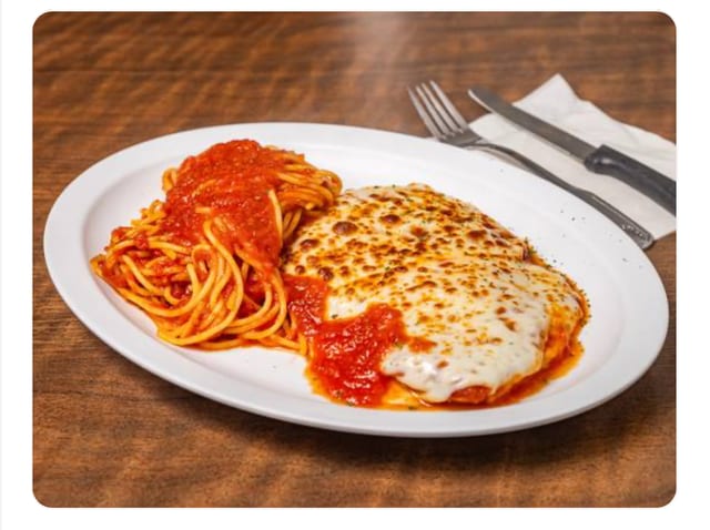Chicken parmigiana dinner.