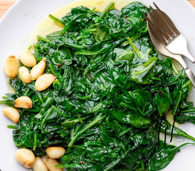 Sauteed spinach.