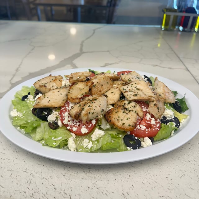 Grilled chicken salad.