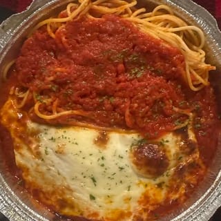 Eggplant parmigiana dinner